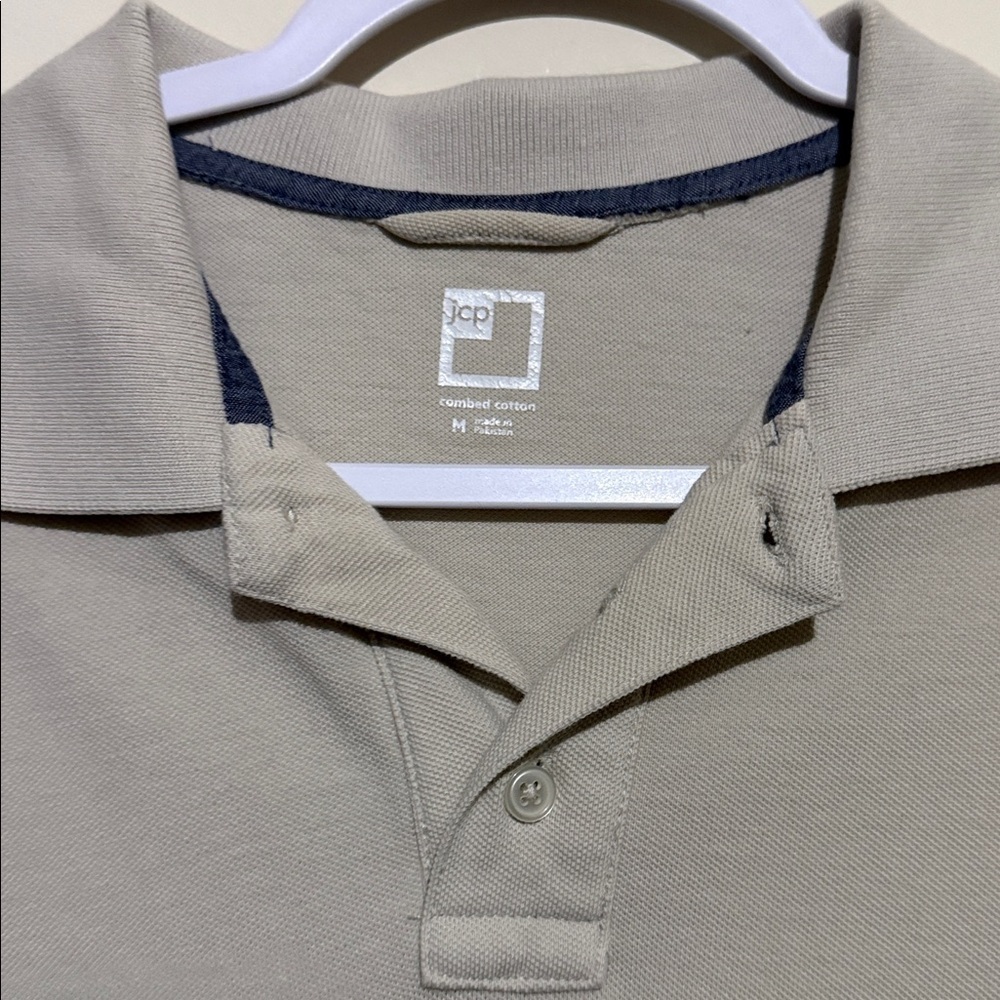 JCPenney Men's Light Tan Polo Shirt - Picture 2 of 3